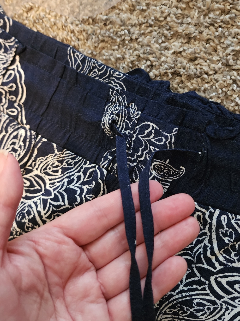 Lane Bryant Navy Blue Wide-Leg Printed Lounge Pants - Picture 4 of 6